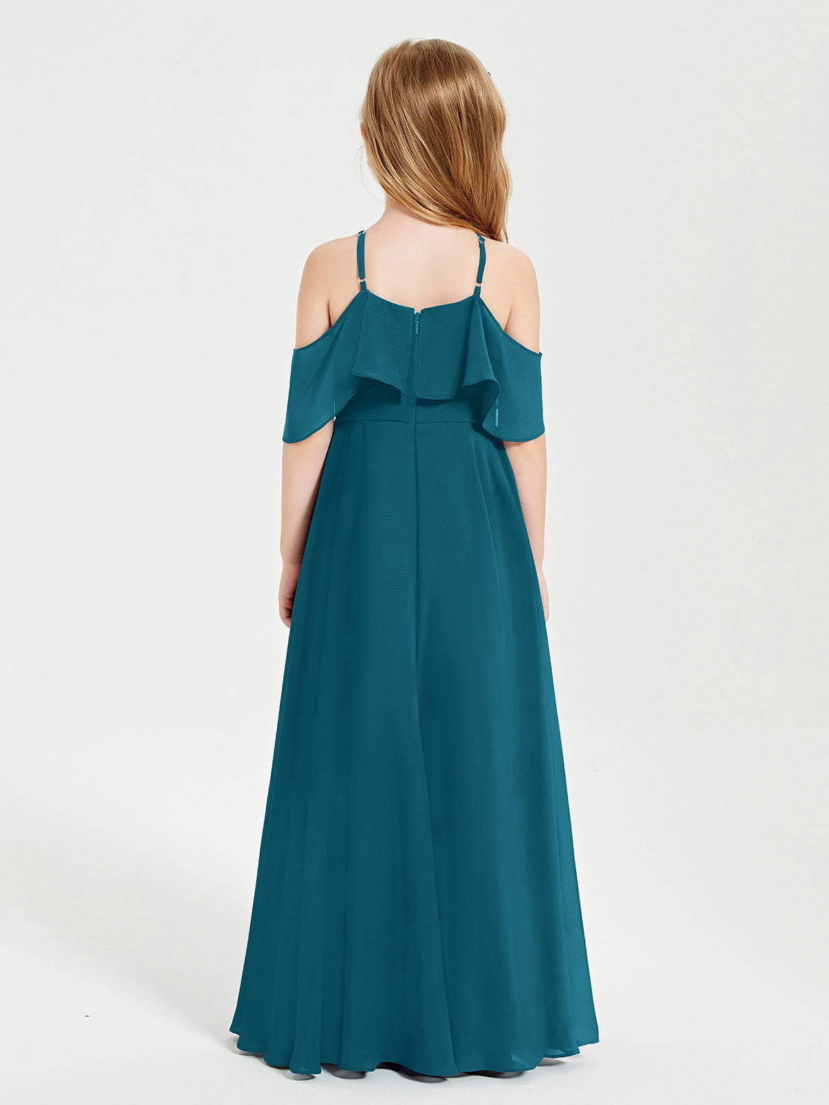 Off-the-Shoulder Long Dresses for Junior Bridesmaids Ink Blue